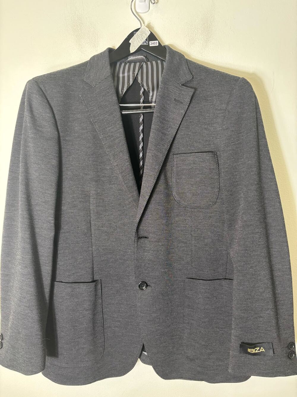 Ibiza Charcoal Gray Long Sleeve Wool Jacket Sz 40R
